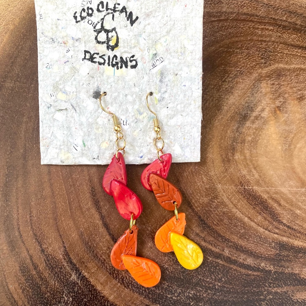 Fall leaf dangle earrings